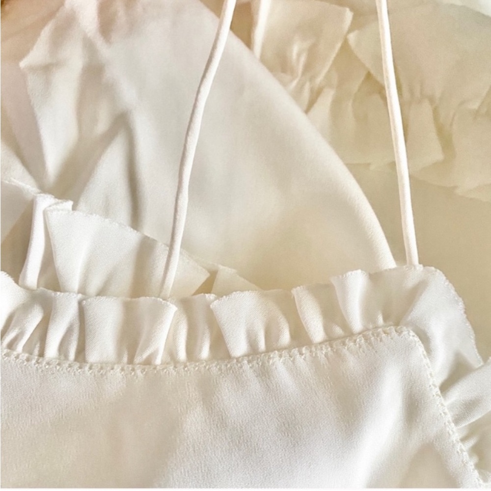 J.Crew Collection tiered ruffle silk tricotine gown ivory womens 10 weddings - Picture 8 of 12